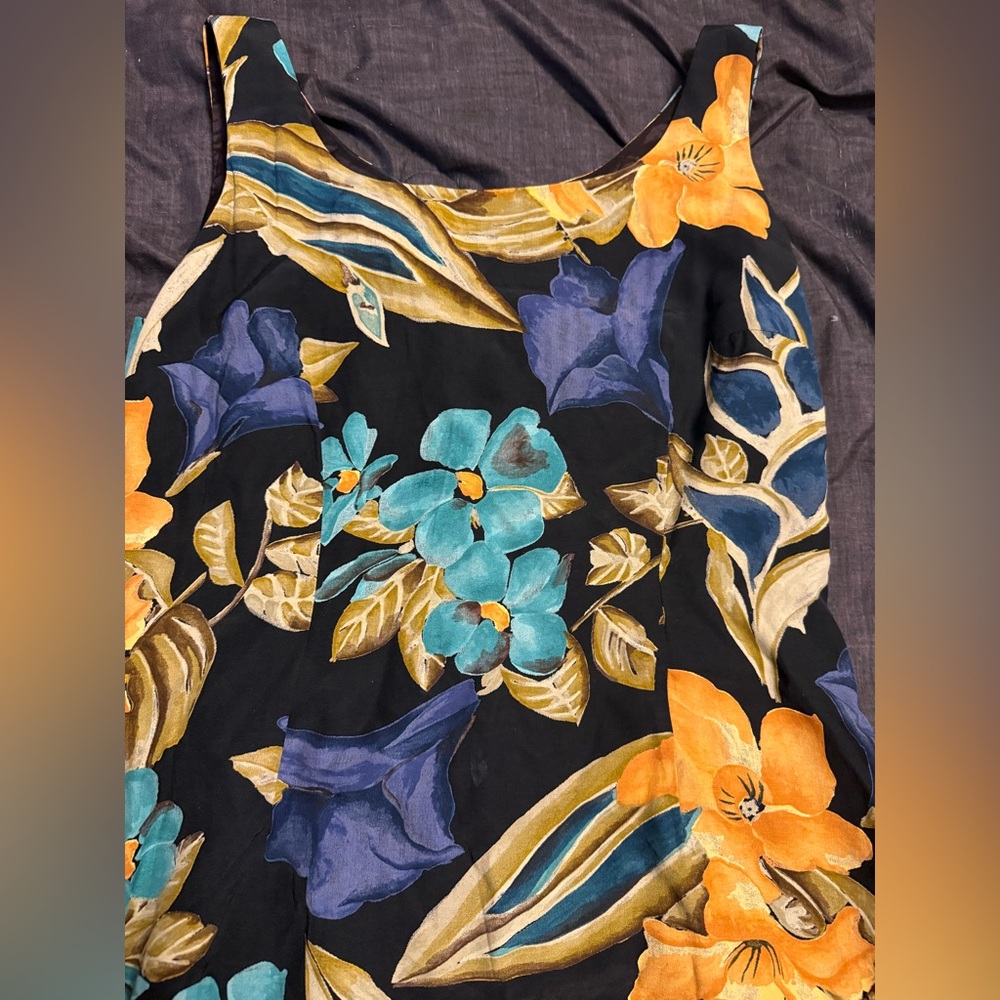 Rabbit Rabbit Rabbit Floral Mini Dress - Black, Blue, Orange - Picture 5 of 7